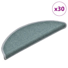 Berkfield Stair Mats 30 pcs 56x17x3 cm Sea Blue Half Round