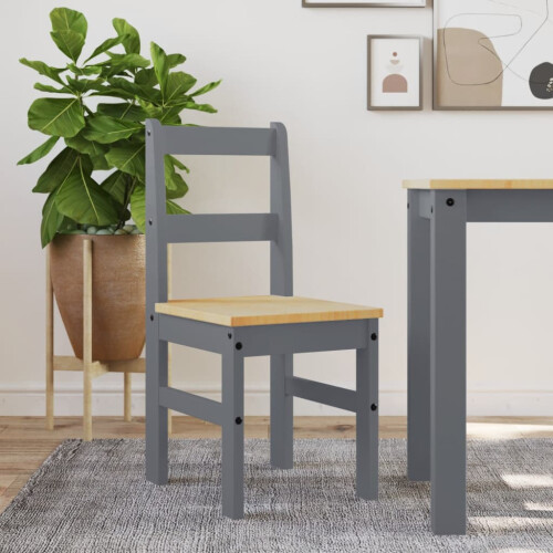 Berkfield Dining Chairs 2 pcs PANAMA Grey 40x46x90 cm Solid Wood Pine