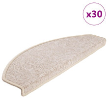 Berkfield Stair Mats 30 pcs 65x24x4 cm Taupe Half Round Large