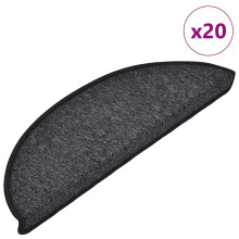 Berkfield Stair Mats 20 pcs 56x17x3 cm Anthracite Half Round
