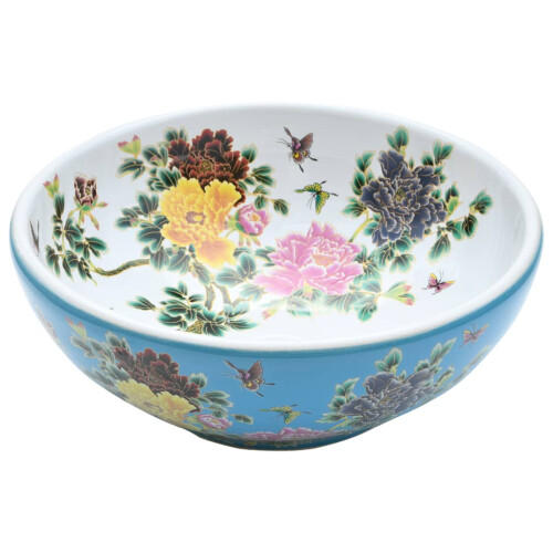 Berkfield Countertop Basin Multicolour Round Œ¶41x14 cm Ceramic 2