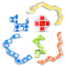 6 Pack Mini Magic Snake Cube Set, Multi Shape Twist Puzzle Toy for Kids, Brain Teaser Party Favors