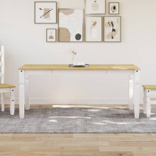 Berkfield Dining Table Corona White 180x90x75 cm Solid Wood Pine