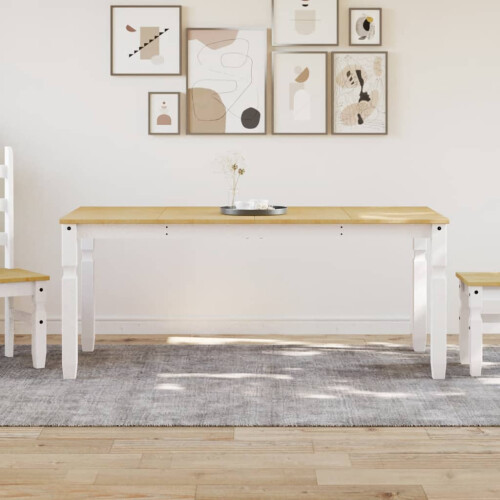 Berkfield Dining Table Corona White 180x90x75 cm Solid Wood Pine