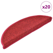 Berkfield Stair Mats 20 pcs 56x17x3 cm Red Half Round