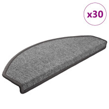 Berkfield Stair Mats 30 pcs 65x24x4 cm Dark Grey Half Round Large