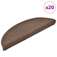 Berkfield Stair Mats 20 pcs 56x17x3 cm Coffee Brown Half Round