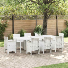 Berkfield Garden Table White 250 x 100 x 73 cm Poly Rattan