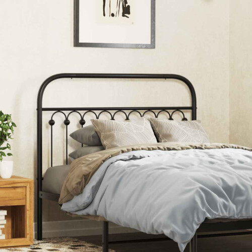 Berkfield Metal Replace Headboard Black 107 cm