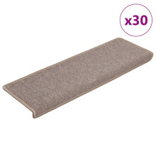 Berkfield Stair Mats 30 pcs 65x21x4 cm Light Brown Rectangular Edge