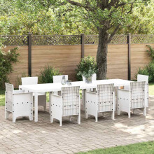 Berkfield Garden Table White 300 x 100 x 73 cm Poly Rattan