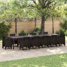 Berkfield Garden Table Brown 400 x 100 x 73 cm Poly Rattan