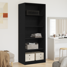 Berkfield Wardrobe with Shelf Black Oak 80 x 50 x 200 cm Engineered Wood