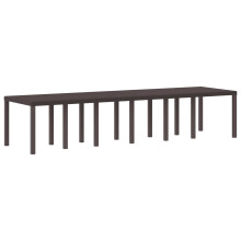 Berkfield Garden Table Brown 350 x 100 x 74 cm Poly Rattan