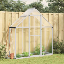 Berkfield Greenhouse with Base Frame Silver 169x58x195 cm Aluminium