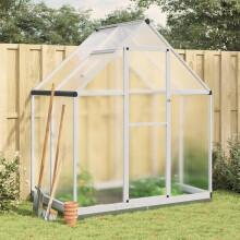 Berkfield Greenhouse with Base Frame Silver 169x114x202 cm Aluminium