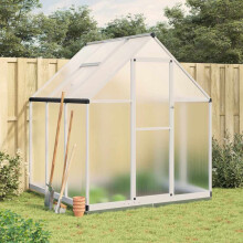 Berkfield Greenhouse with Base Frame Silver 169x169x202 cm Aluminium