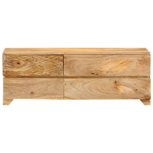 Berkfield TV Cabinet Solid Mango Wood 110x30x40 cm 2