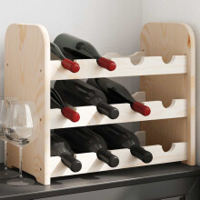 Berkfield Wine Rack 43x25x37 cm Solid Wood Pine