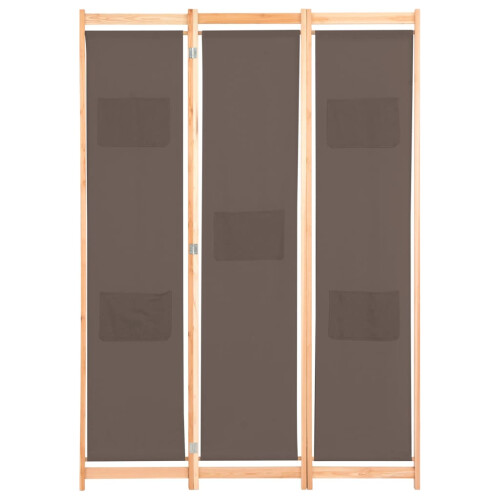 Berkfield 3-Panel Room Divider Brown 120x170x4 cm Fabric 1