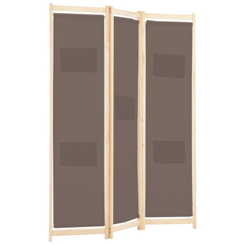 Berkfield 3-Panel Room Divider Brown 120x170x4 cm Fabric 2