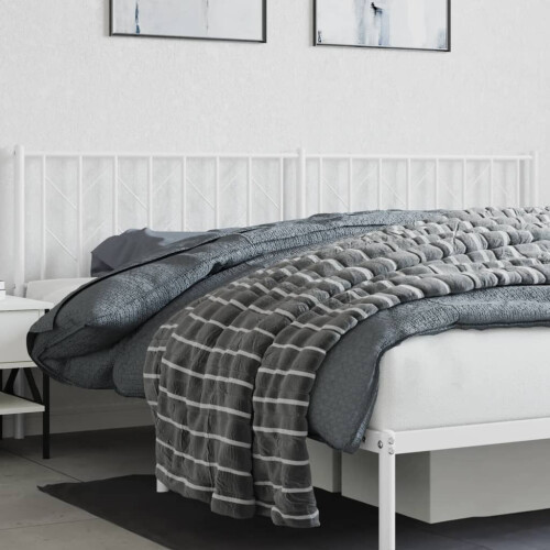 Berkfield Metal Replace Headboard White 200 cm