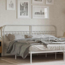 Berkfield Metal Replace Headboard White 200 cm