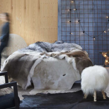 Berkfield Real Cowhide Rug Brown and White 180x220 cm