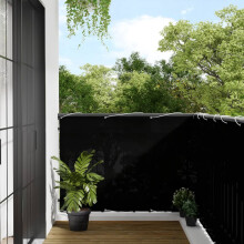 Berkfield Balcony Screen Black 120x800 cm 100% Polyester Oxford