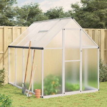 Berkfield Greenhouse with Base Frame Silver 224x169x195 cm Aluminium