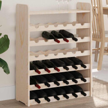 Berkfield Wine Rack with Top Board 67.5x25x87 cm Solid Wood Pine