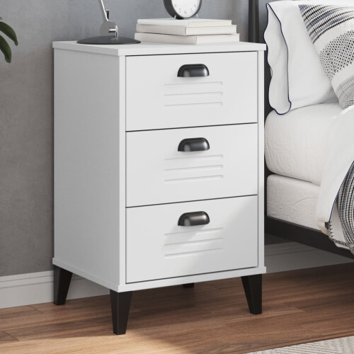 Berkfield Bedside Cabinet VIKEN White Engineered Wood