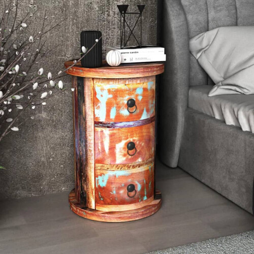 Berkfield Reclaimed Cabinet with 3 Drawers Solid Wood 1