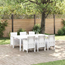 Berkfield Garden Dining Set 7 pcs White Polypropylene