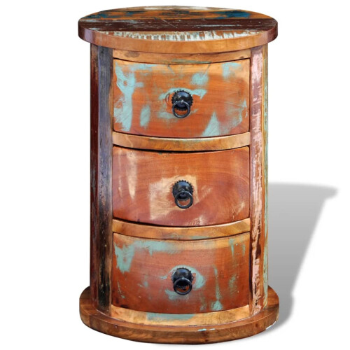 Berkfield Reclaimed Cabinet with 3 Drawers Solid Wood 2