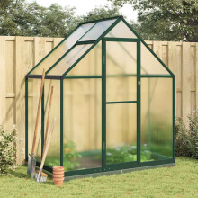 Berkfield Greenhouse with Base Frame Green 169x114x202 cm Aluminium