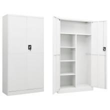 Berkfield Locker Cabinet White 90x40x180 cm Steel