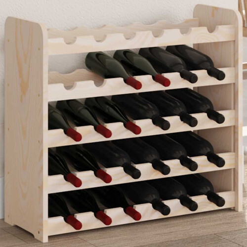 Berkfield Wine Rack 67.5x25x60 cm Solid Wood Pine