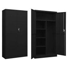 Berkfield Locker Cabinet Black 90x40x180 cm Steel