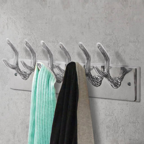 Aluminium Wardrobe Hook Coat Rack Hat/Tie Hanger Silver 1