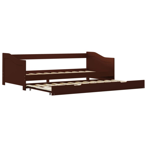 Berkfield Pull-out Sofa Bed Frame without Mattress Dark Brown 90x200 cm 1