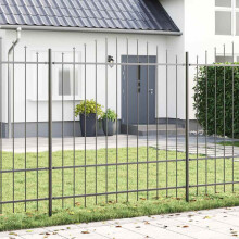 Berkfield Garden Fence 8 pcs Grey 170 x 215 cm Powder-Coated Steel