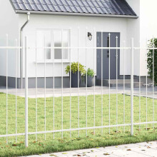 Berkfield Garden Fence 3 pcs White 170 x 165 cm Powder-Coated Steel