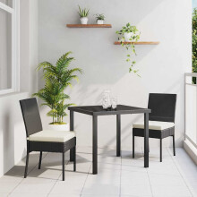 Berkfield Garden Dining Set 3 pcs Cream Powder-Coated Steel