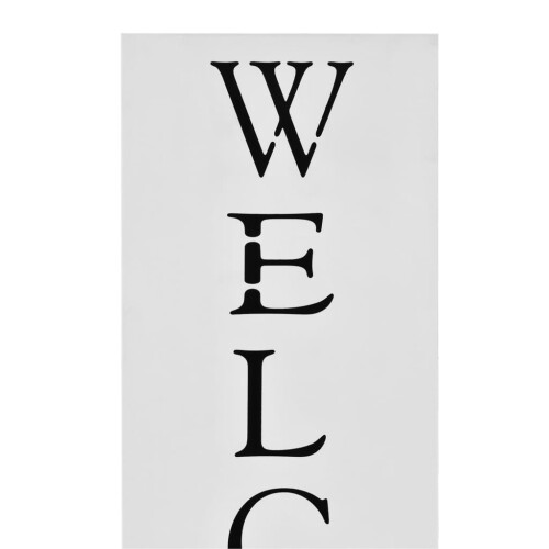 Berkfield Umbrella Stand Welcome Steel White 2