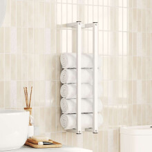 Berkfield Towel Rack White 12.5x12.5x60 cm Steel
