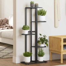 Berkfield 5-Floor Flower Stand 43x22x98 cm Black Metal