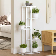 Berkfield 5-Floor Flower Stand 43x22x98 cm White Metal
