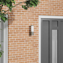 Berkfield Outdoor Wall Light Silver 12 x 8.5 x 27 cm