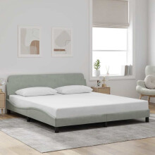 Berkfield Bed Frame "Dover" Light Grey 180x200 cm Super King Velvet